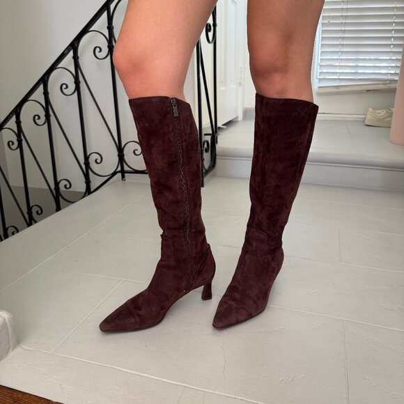 Naturalizer Suede Leather Kitten Heel Boots - Picture 1 of 6
